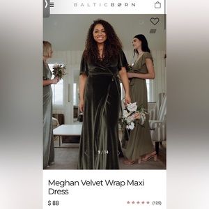 Meghan Velvet Wrap Maxi Dress (Olive) | Baltic Born